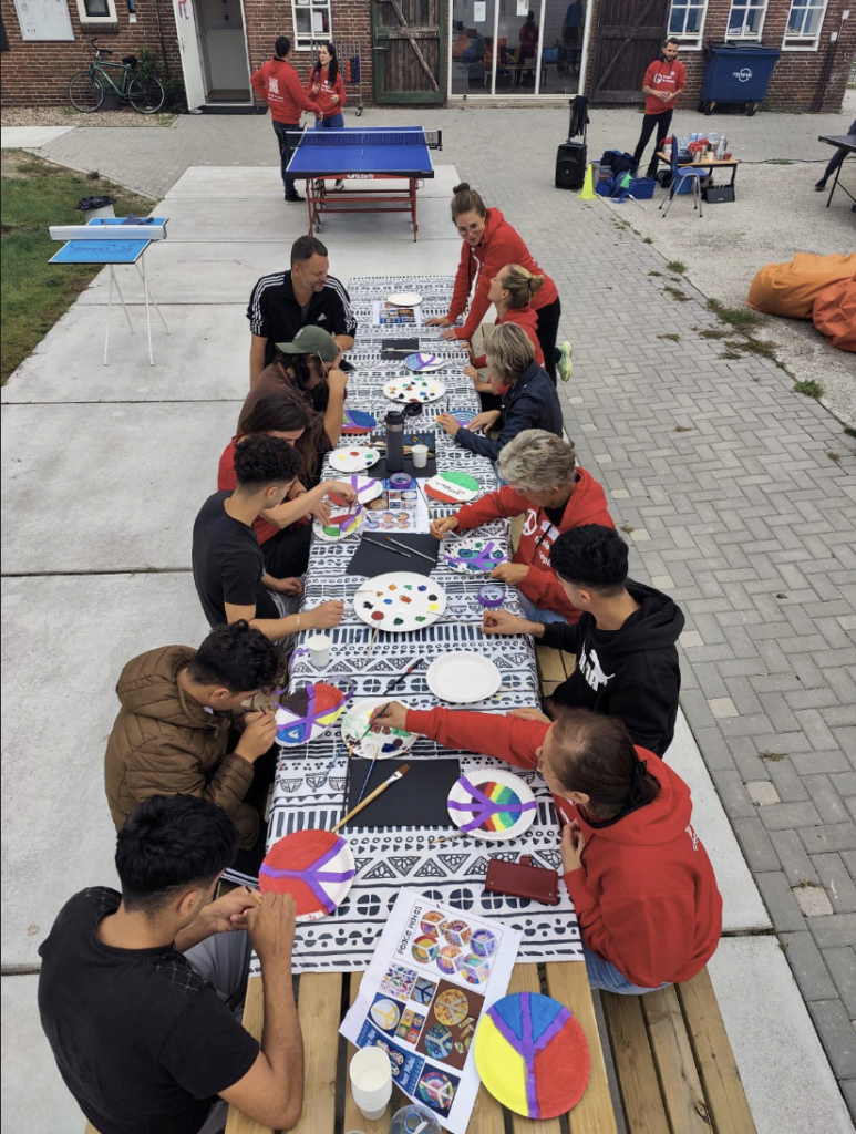 Making art projects with residents of Wierden asylum reception center