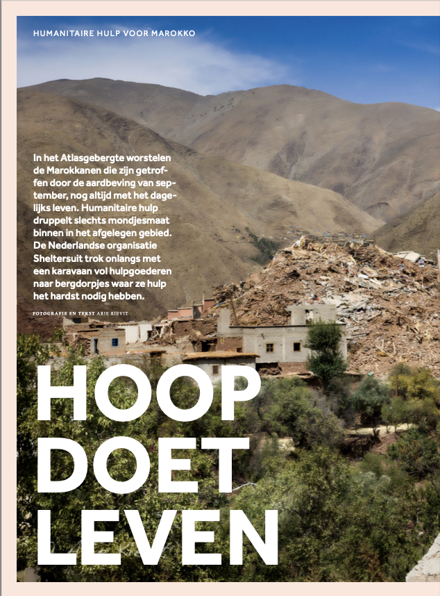 Nieuwe Revu issue featuring People for People's aid mission to Morocco