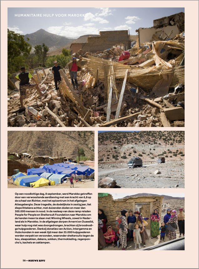 Nieuwe Revu issue featuring People for People's aid mission to Morocco