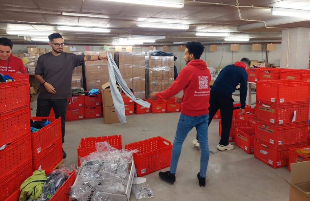 Sorting donations in the People for People warehouse
