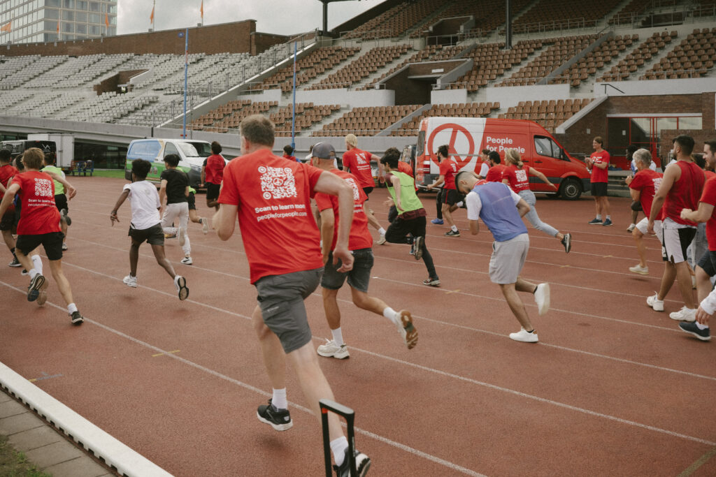 People for People's Rolling Aid Event at the Olympic Stadium in Amsterdam