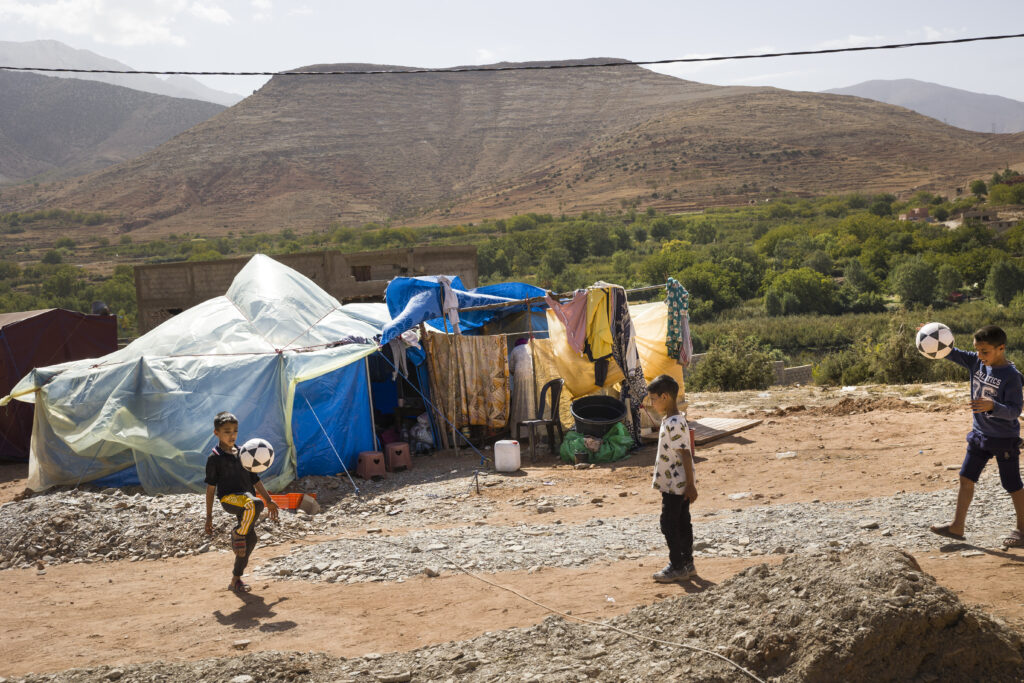 Kids playing during People for People's 2023 mission to Morocco