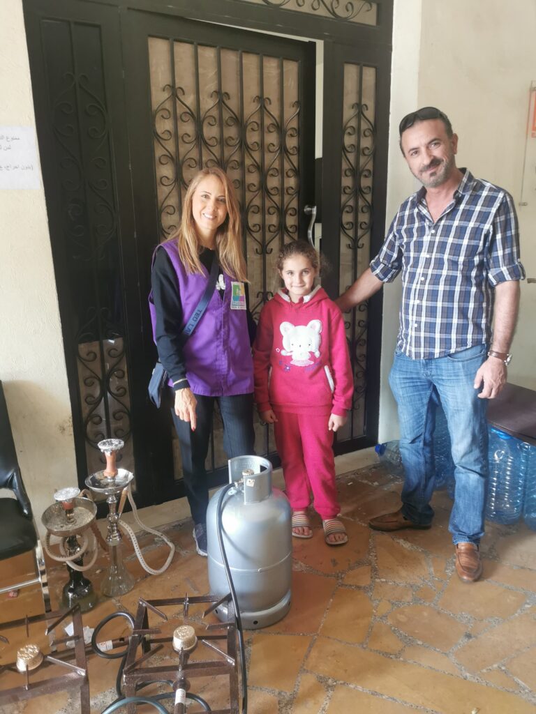 People for People's partner delivering gas cookers and cylinders to shelters in Lebanon.
