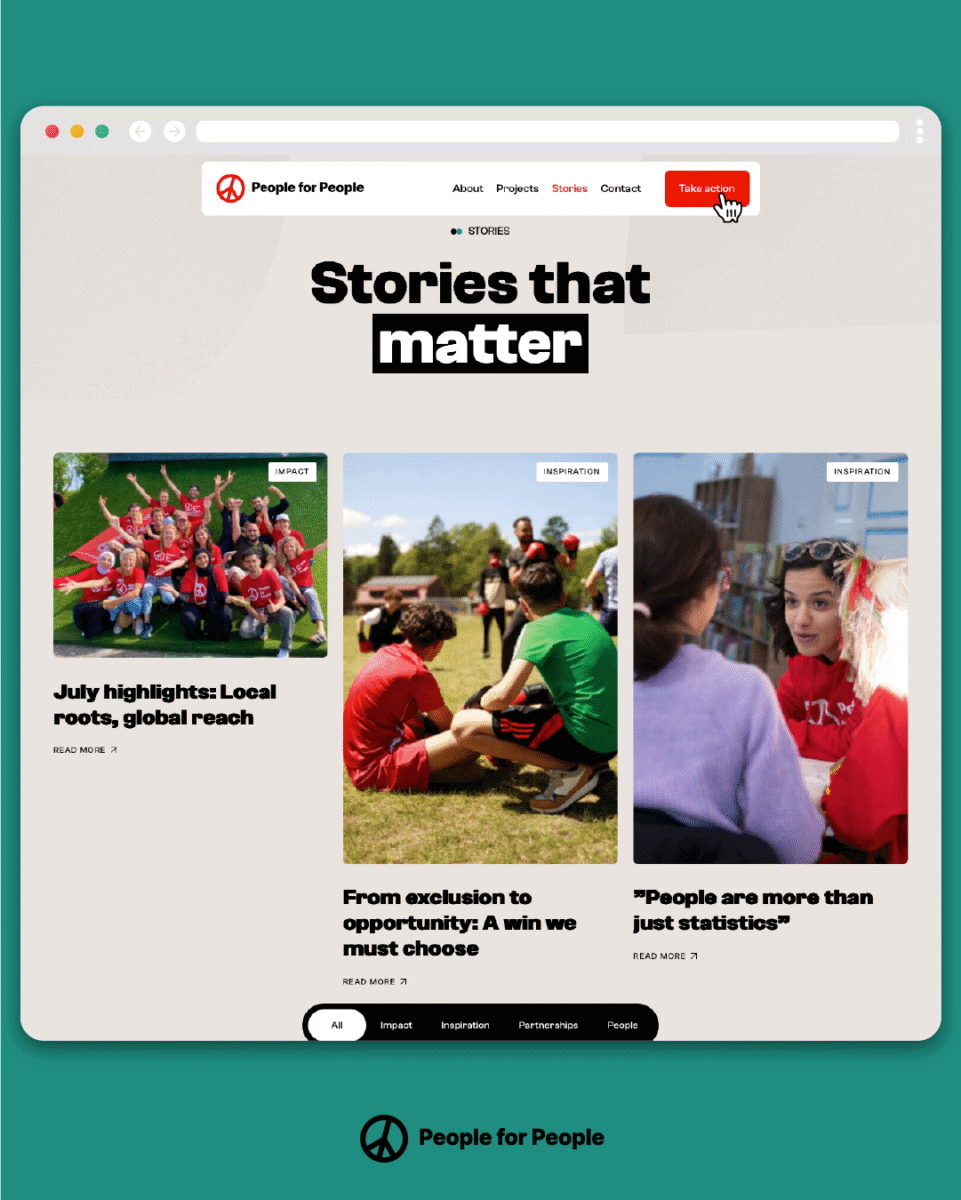 People for People Stories page