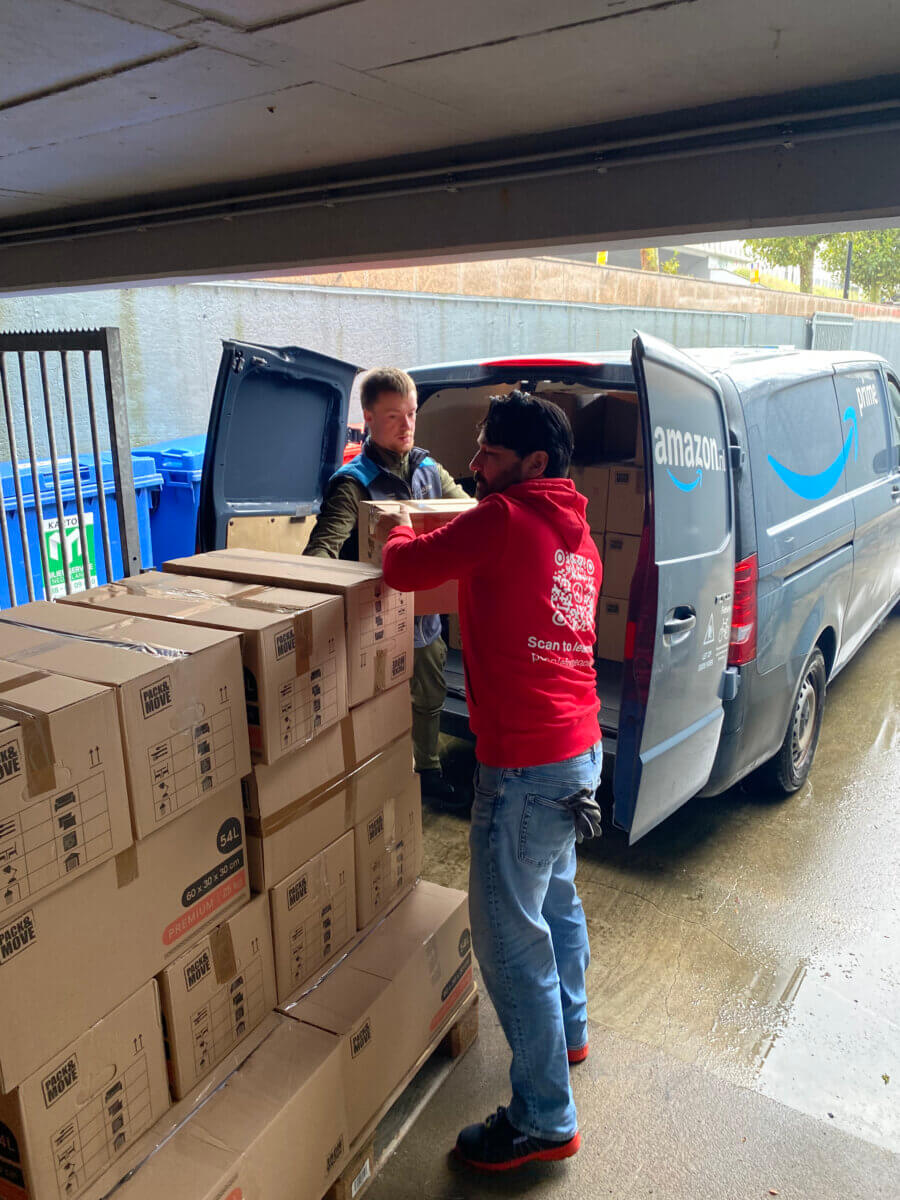 Amazon contributions arrive in People for People's warehouse